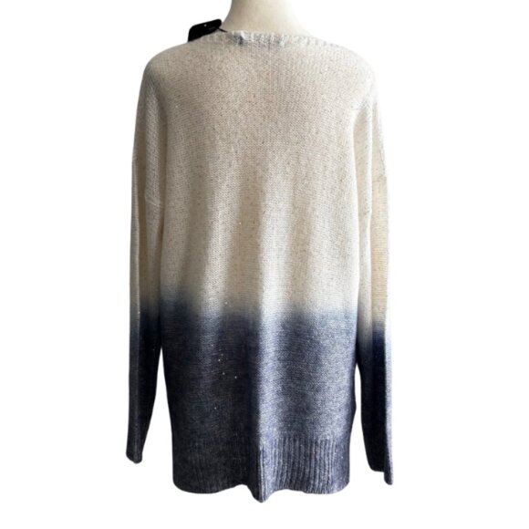 BELLINA WOOL AND ALPAKA BLEND EMBELLISHED OMBRE DESIGN SWEATER, SZ. M, NWT - Picture 8 of 9